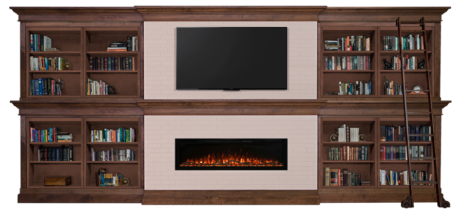 Mantle-Fireplace-Wall-bookcase