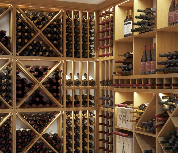custom-wine-room-cellar-walls-light-wood-stained-shelves